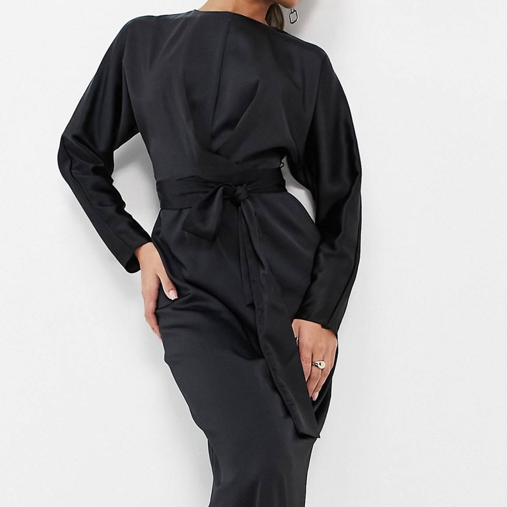 Black Satin Bridemaid Dress